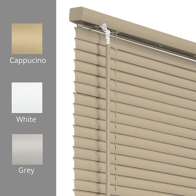 CHICOLOGY Mini Blinds for Indoor Windows – 46"W x 48"H, Cappuccino Horizontal - Image 5