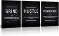 KAWAHONE Motivational Success Canvas Wall Art, Grind Hustle Confidence Wall by KAWAHONE