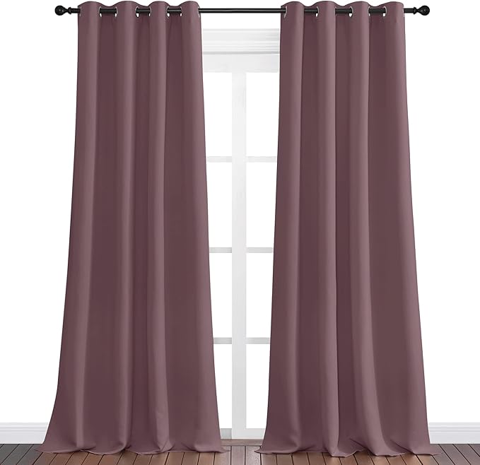 NICETOWN Dry Rose Blackout Curtains 90" Long - Image 2