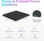 JBER 12 Pack Acoustic Foam Panels, High Desnsity Studio Soundproofing Wedges - Image 3