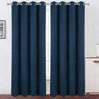 LEMOMO Blackout Curtains 52 x 120 Inch Long Navy Blue Curtains Set of 2 Panels by Lemomo