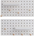 Wooden Pegboard Accessories Set: Modular Wall Hooks & Shelf - Image 2