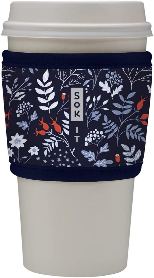 Sok It HotSok Coffee & Tea Reusable Insulated Neoprene Cup Sleeve (Winter Floral)