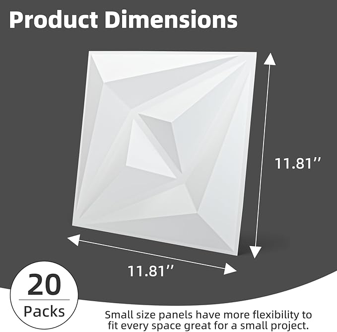 AMZDEPOT 3D Wall Panels for Interior Wall Decor, 3 Layout Options PVC Textured - Image 2