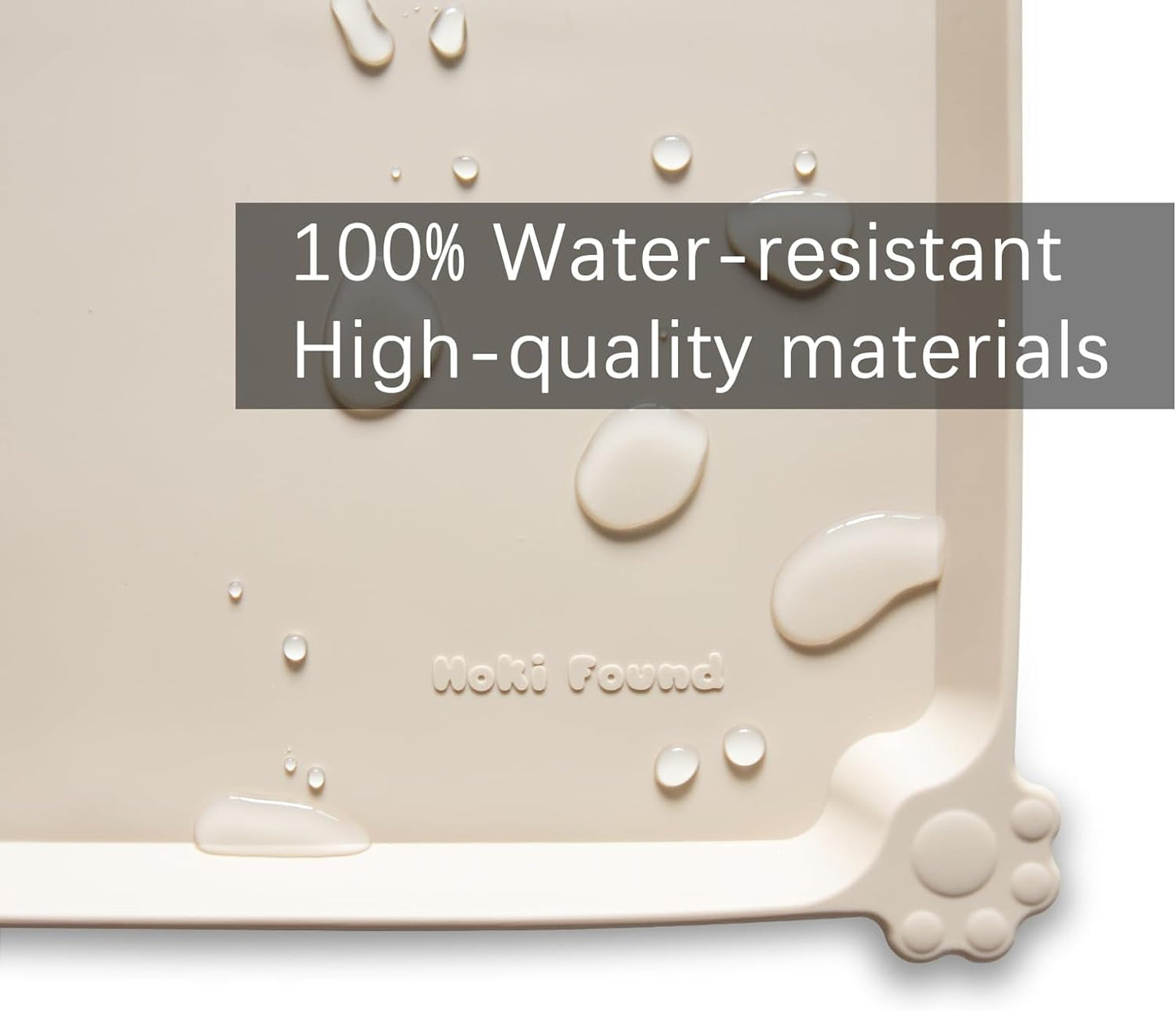 Hoki Found Silicone Pet Food Mats Tray - High-Lips Pet Dog Cat Bowl Mats - Dog Pet Cat Feeding Mat - Waterproof Dog Cat Food Mats -Pet Water Mats for Floors - Papayawhip