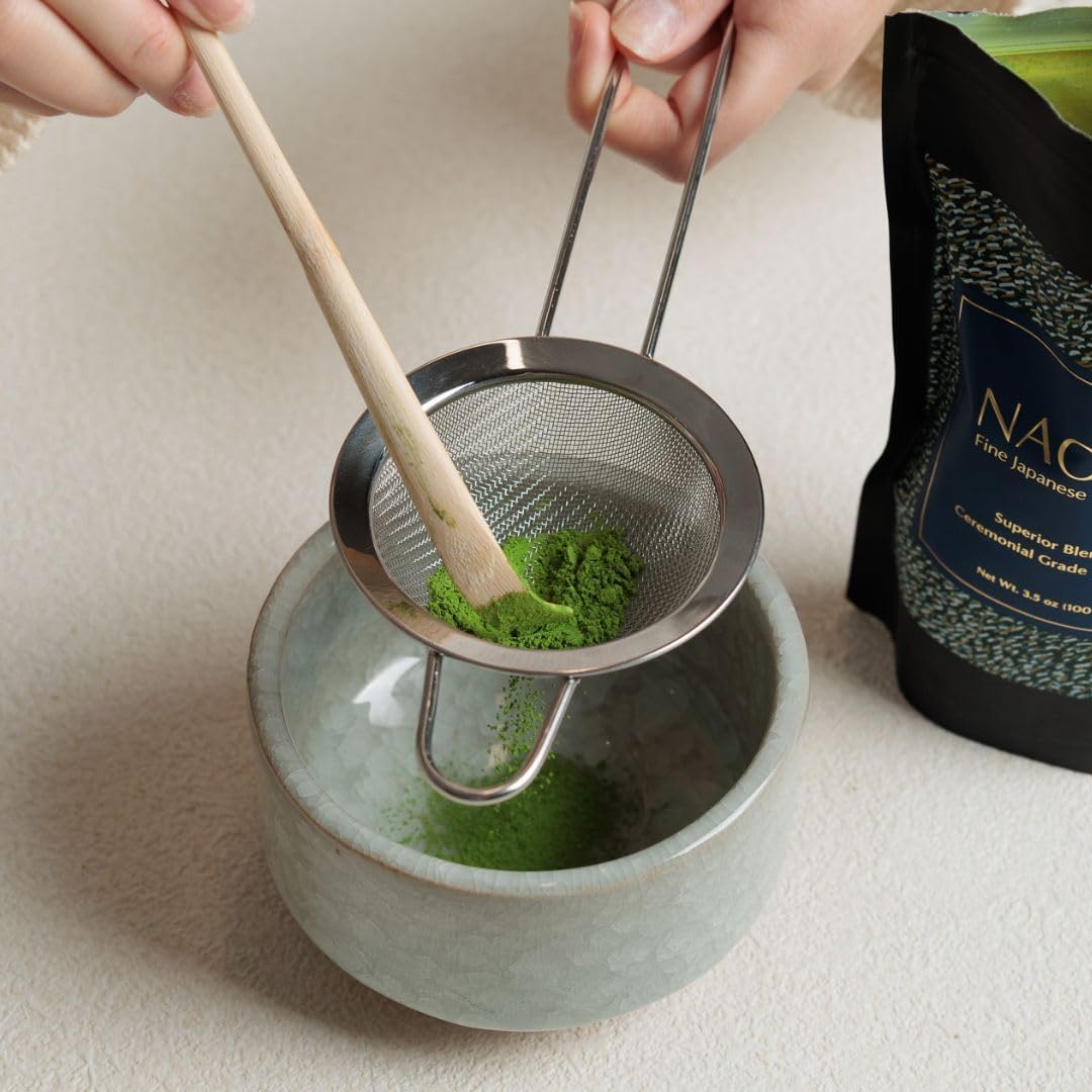 Naoki Matcha Large Stainless Steel Matcha Tea Sifter with Handle Matcha Set - Eliminate Clumps In Your Matcha Powder For Tastier Tea and Lattes