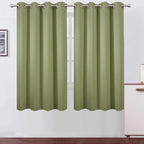 LEMOMO Sage Green Blackout Curtains 66 x 63 Inch Length/Set of 2 Curtain by Lemomo