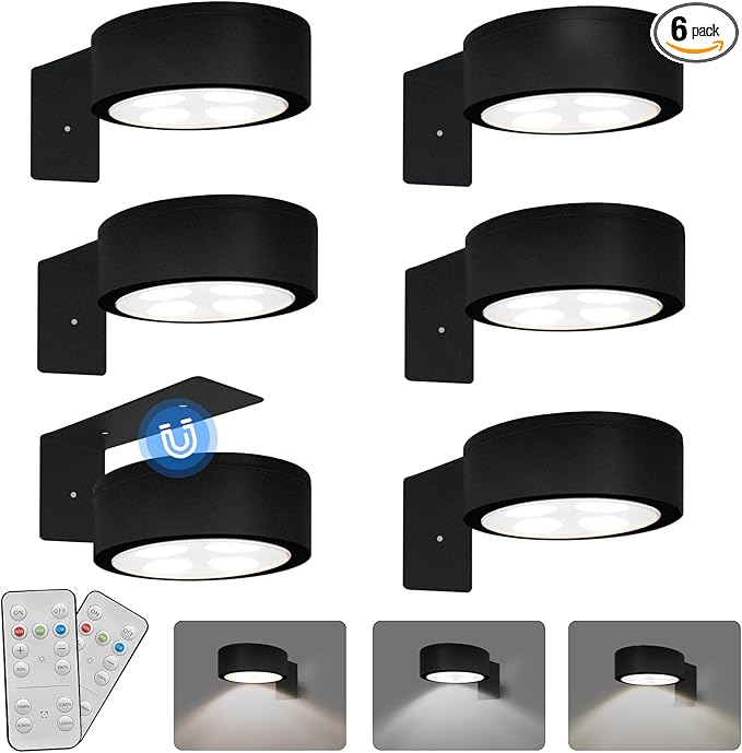 6-Pack Battery Operated Picture Light Magnetic Painting Light by Xuolder