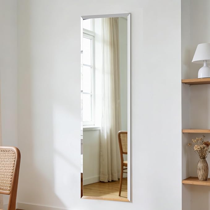 Frameless Mirror Full Length 56”x16”| Wall Mount Mirror Full Length Beveled by Erpele