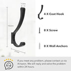 saffruff 8-Pack Wall Mount Coat Hooks, Heavy Duty Metal Hooks - Image 8