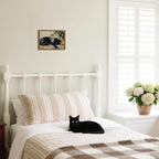 Framed Black Cat Canvas Wall Art, Vintage Sleeping Cat - Image 5