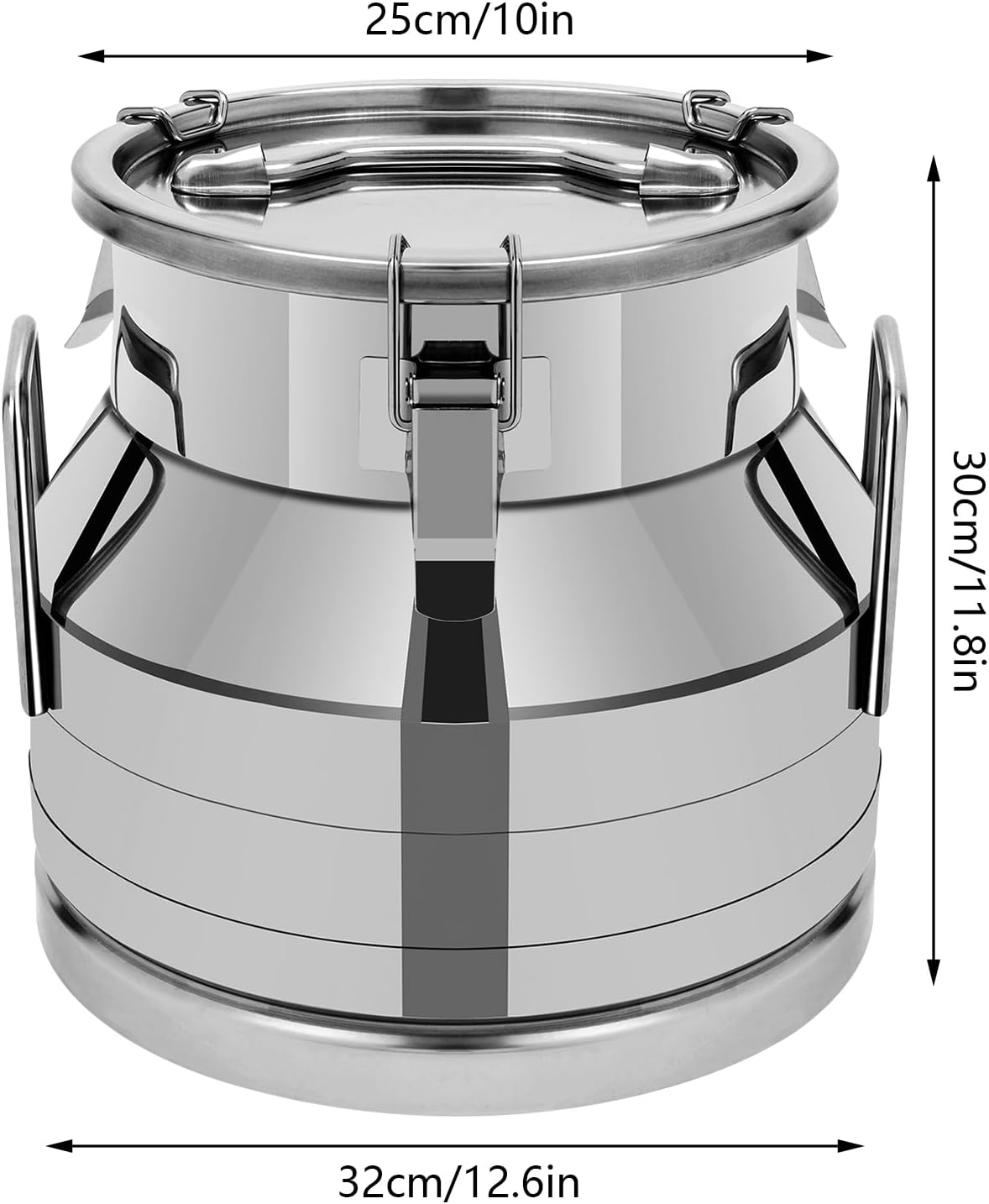 Stainless Steel Milk Bucket With Sealing Lid and Carry Handle,Thickened Stainless Steel Milk Can Large Liquid Container Storage for Coffee, Tea, Water,Oil Storage Transport ((12L/3.2Gal)