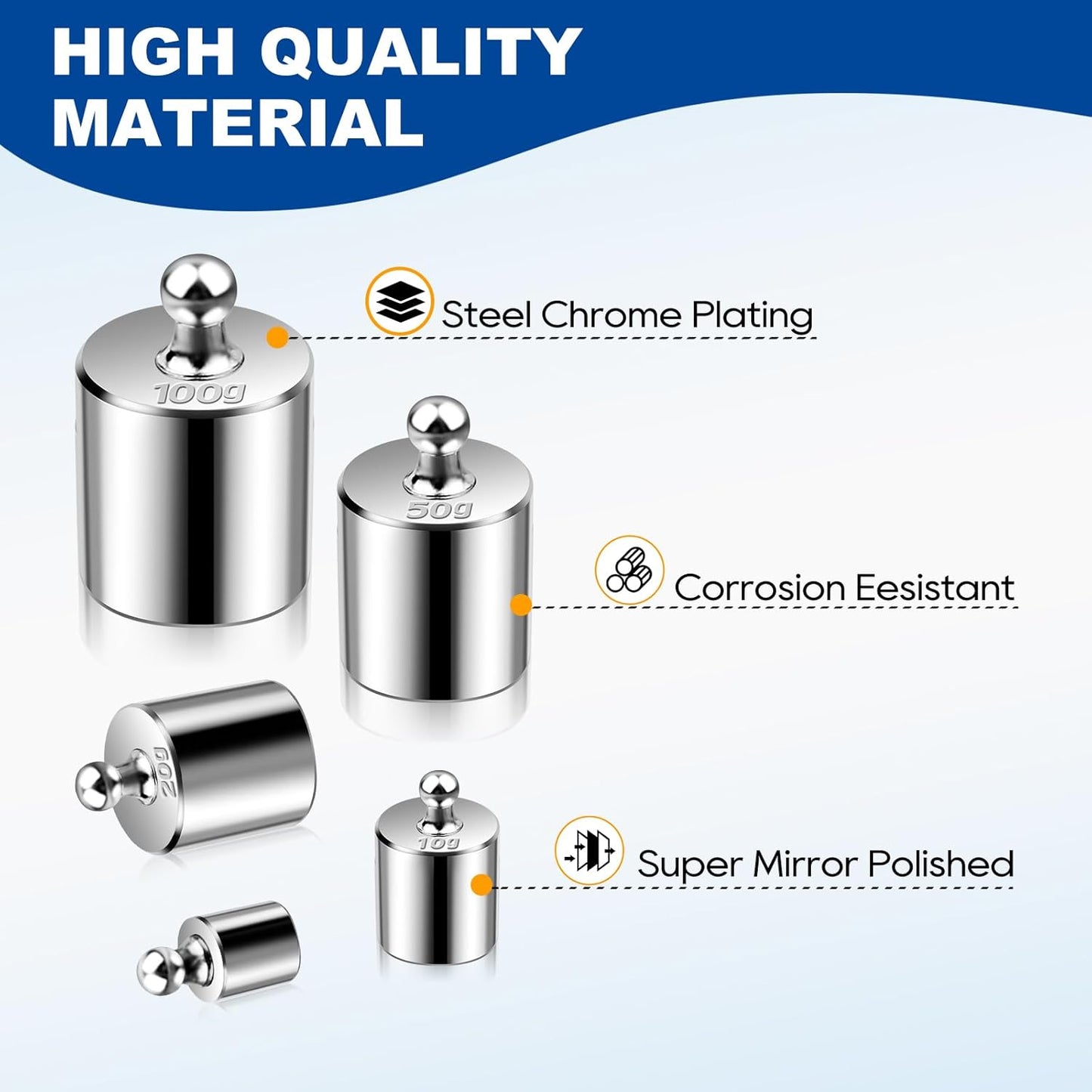 UCEC Calibration Weights for Digital Scale, Scale Weights Calibration Weights Kit, 1g 2g 5g 10g 20g Gram Weight Set with Storage Box and Tweezer