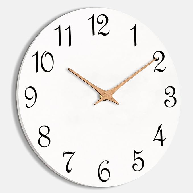 Mosewa Wall Clock Silent Non Ticking Battery Operated White Modern Simple - Image 5