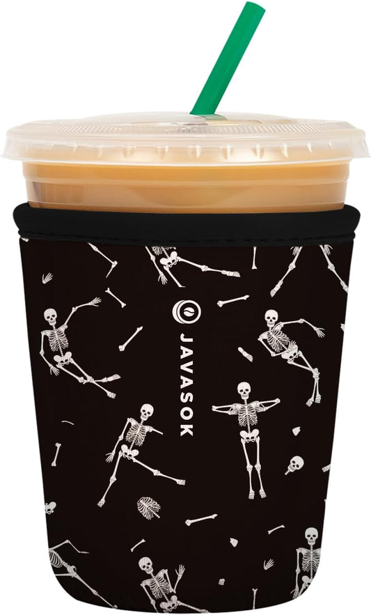 Sok It JavaSok Iced Coffee & Cold Soda Insulated Neoprene Cup Sleeve (Haunted Hustle, Small: 16-20oz)