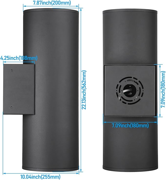 LEONLITE 22 Inch 5CCT LED Cylinder Up Down Wall Light Outdoor, 100V-277V - Image 2