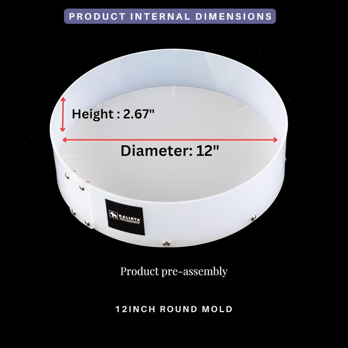 Resin Mold Large Round Deep -Kalinta 14inch Reusable Epoxy Round Molds for Resin Clock, Serving Tray Board, End Table，Floral Preservation Bouquet