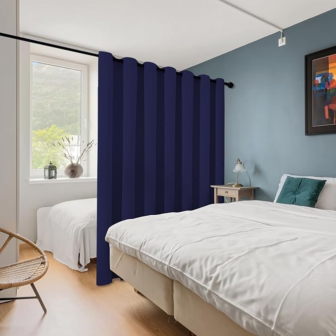 ChrisDowa Room Divider Curtain 108 Inches Long, Wide Blackout Sliding Door - Image 2
