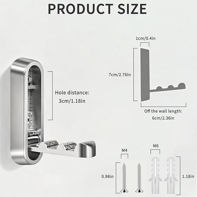 2PCS Foldable Wall Hooks, Flip Down Design - Image 7