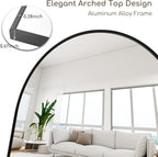 Prywot Arched Floor Mirror, 64 "x 21" Full Length Mirror Wall Mirrors Hanging - Image 8