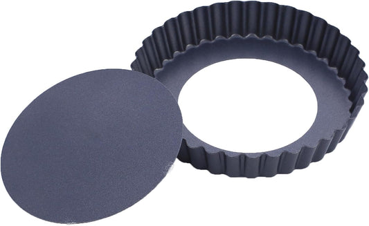 7 Inch Tart Pan Fluted Fruit Pie Pans with Removable Base Nonstick Coating Tarts Molds for Baking Supply For Pizza Tartlet Cake Quiche