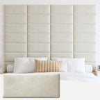 IFNOW Wall Mounted Upholstered Headboard King, 3D Peel and Stick Soundproof by IFNOW
