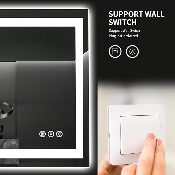 LOAAO 48"X28" LED Bathroom Mirror - Image 7