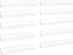 upsimples 10 Pack Clear Acrylic Shelves, 1.7" x12" Clear Wall Shelves by upsimples