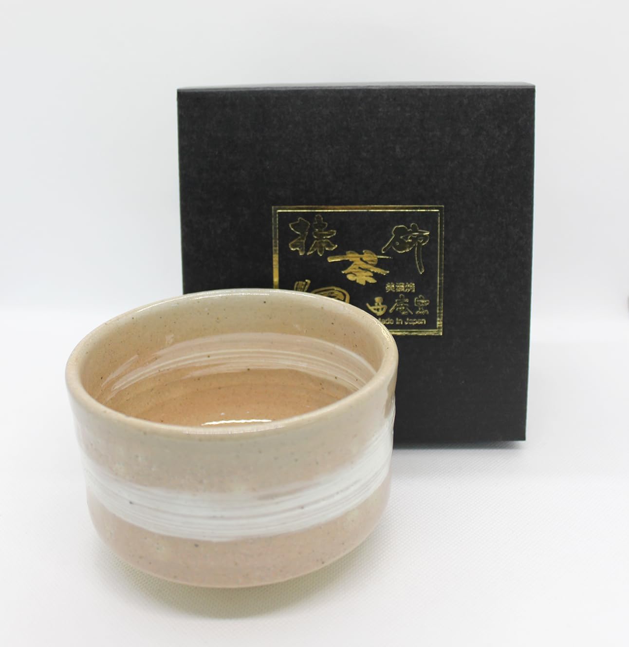 Japanese Traditional Handcrafted Mino Matcha Chawan Tea Bowl Cup Ceremony Tableware Pottery (Kohiki Ipponbiki)
