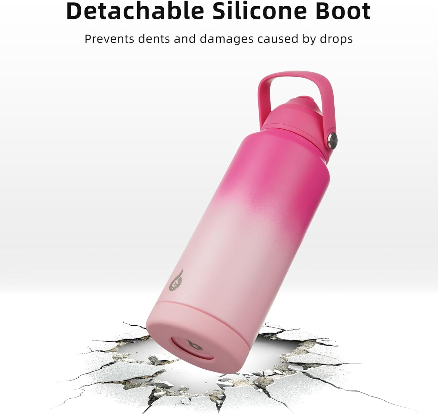 BJPKPK Water Bottle with Straw Lid, 32oz Vacuum Insulated Water Bottles, Metal Stainless Steel Thermos for Sports, Travel, BPA Free Leak Proof Thermos, Cups, Flasks, Tumblers,Cherry