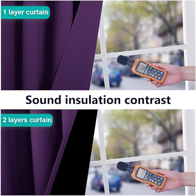 NICETOWN Full Shading Curtains 90 inches Long 2 Panels Set - Image 4