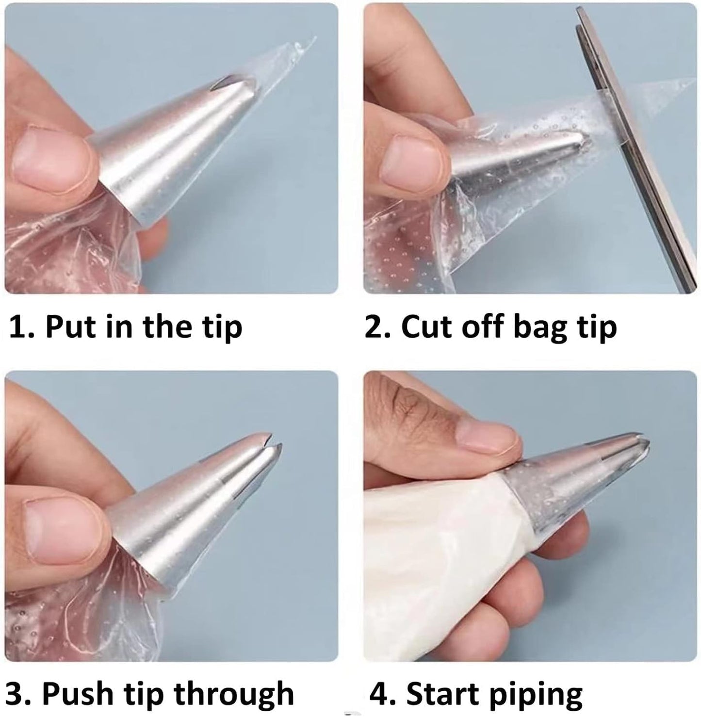 19-Inch Icing Bags Heavy Duty, AMBESTAR 100 Pieces Thick Anti-Burst Disposable Decorating Bags for all Size Tips Couplers and Baking Cookies Candy Supplies Kits, Large Cake Decorating Tools