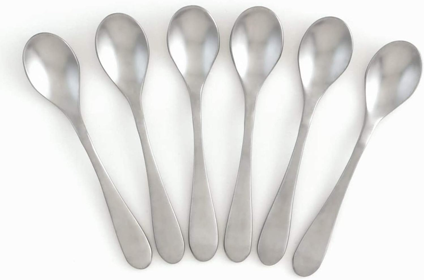 Knork Stainless Steel Demitasse Spoon (Set of 6), Matte Silver, Tiny Coffee-Appetizer Specialty Spoons, Specialty Demitasse