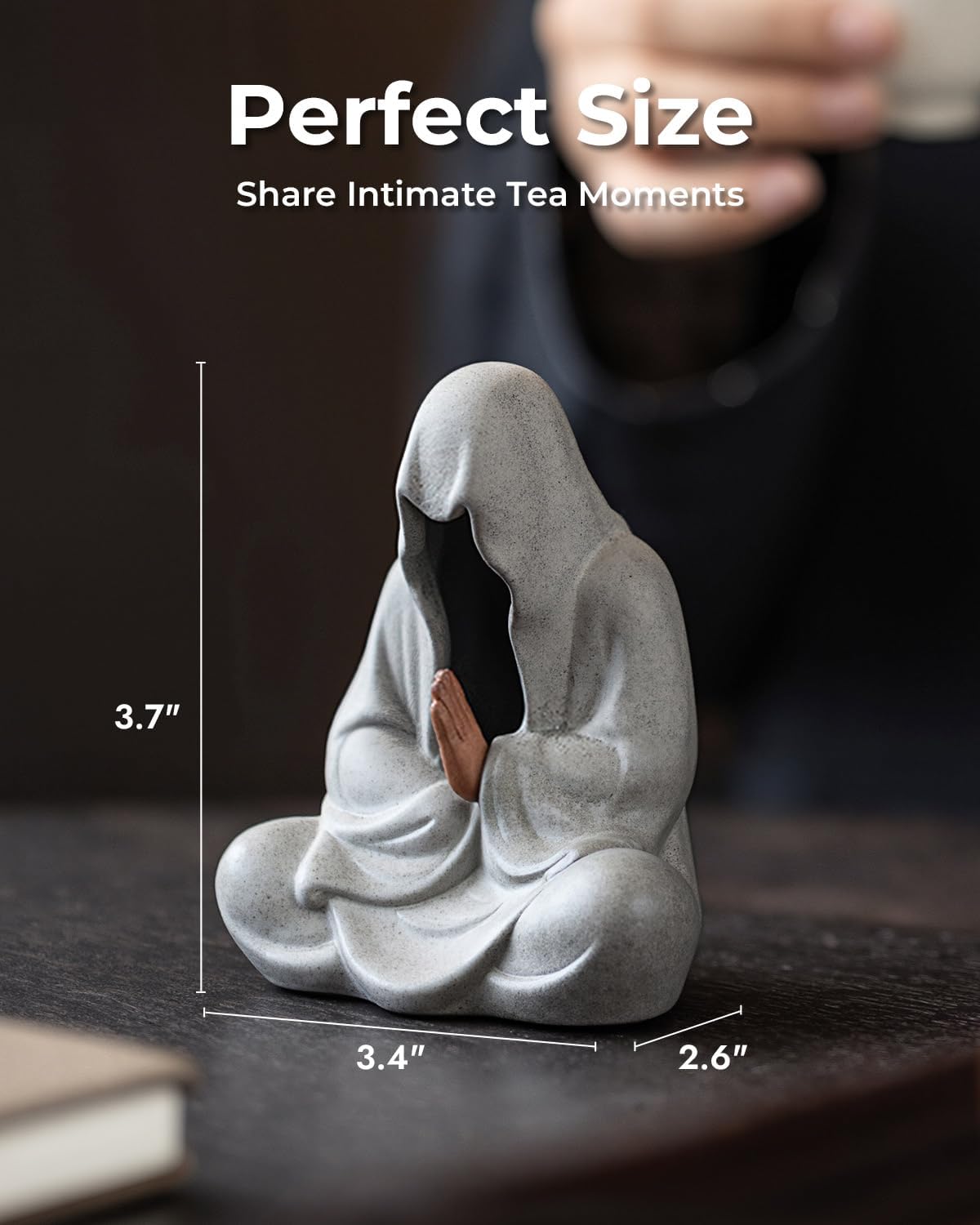 Ceramic Zen Figurine Faceless Tea Pet - Kung Fu Tea Set Accessories, Japanese Decor for Home, Asian Meditation Statue