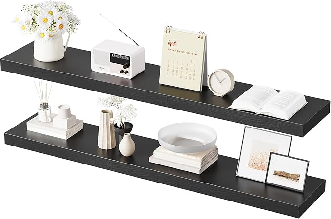 HOOBRO Floating Shelves for Wall, Wall Mounted Shelf Set of 2, 47.2" Hanging - Image 9
