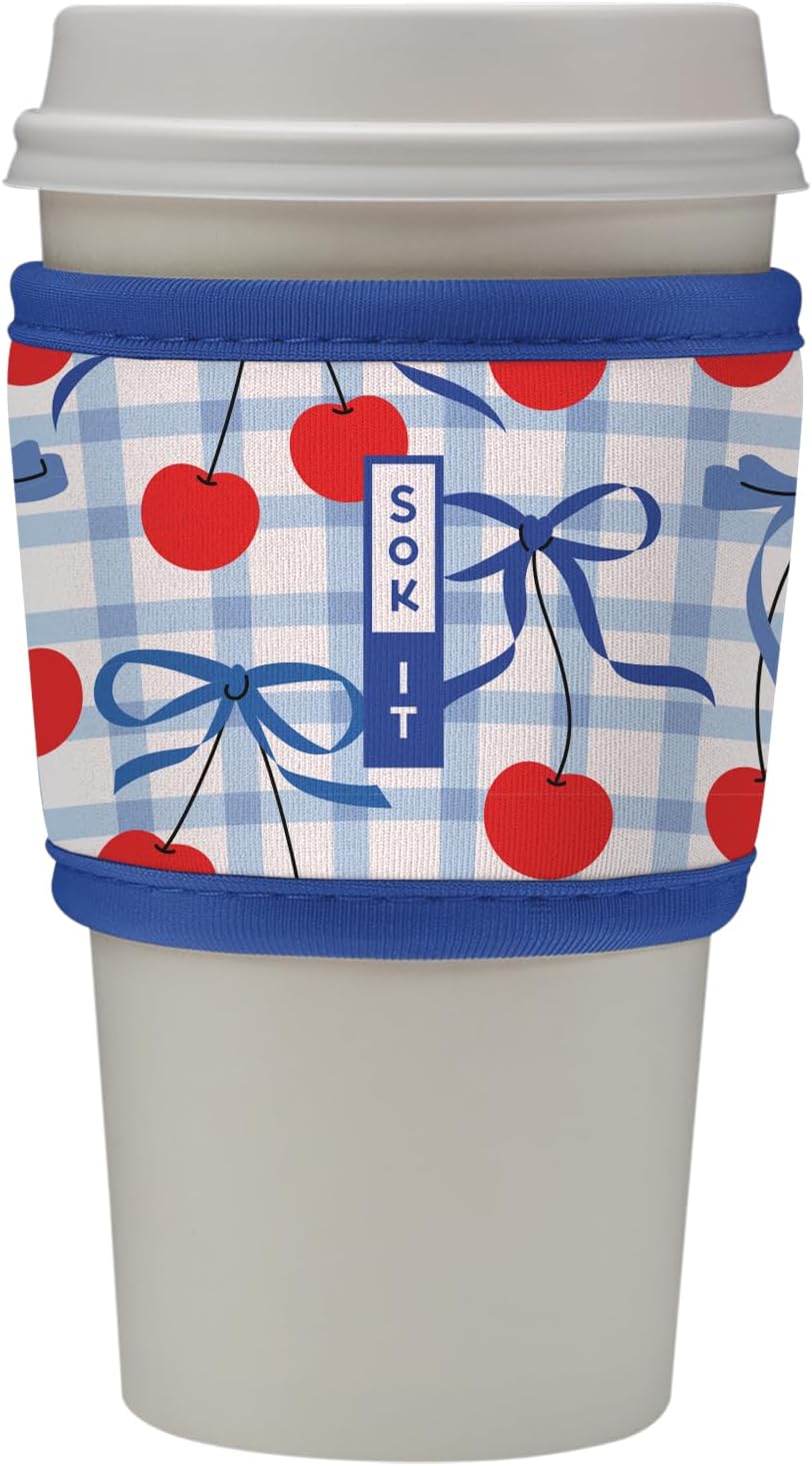 Sok It HotSok Coffee & Tea Reusable Insulated Neoprene Cup Sleeve (Cherry Picked)
