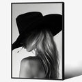 Trendy Black And White Black Framed Wall Art Cool Western Woman Smoking Prints by FuSatisYilife