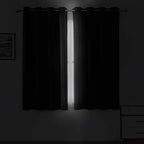 LEMOMO Black Blackout Curtains 52 x 63 Inch Length/Set of 2 Curtain - Image 3