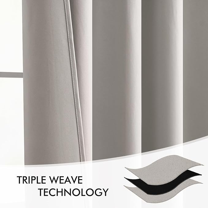 MIULEE Stone Back Tab Blackout Curtains 90 Inches Long 2 Panels Set - Image 6