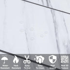 AULIGET 6" x 12" White Marble Peel and Stick Backsplash Wall Tiles, PVC Faux - Image 5