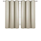 LEMOMO Light Beige Blackout Curtains 42 x 54 Inch Length Set of 2 Panels - Image 2