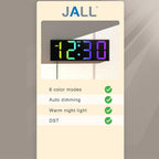 JALL 12'' Large Digital Wall Clock, Big LED Number Dispaly, RGB Colors - Image 8