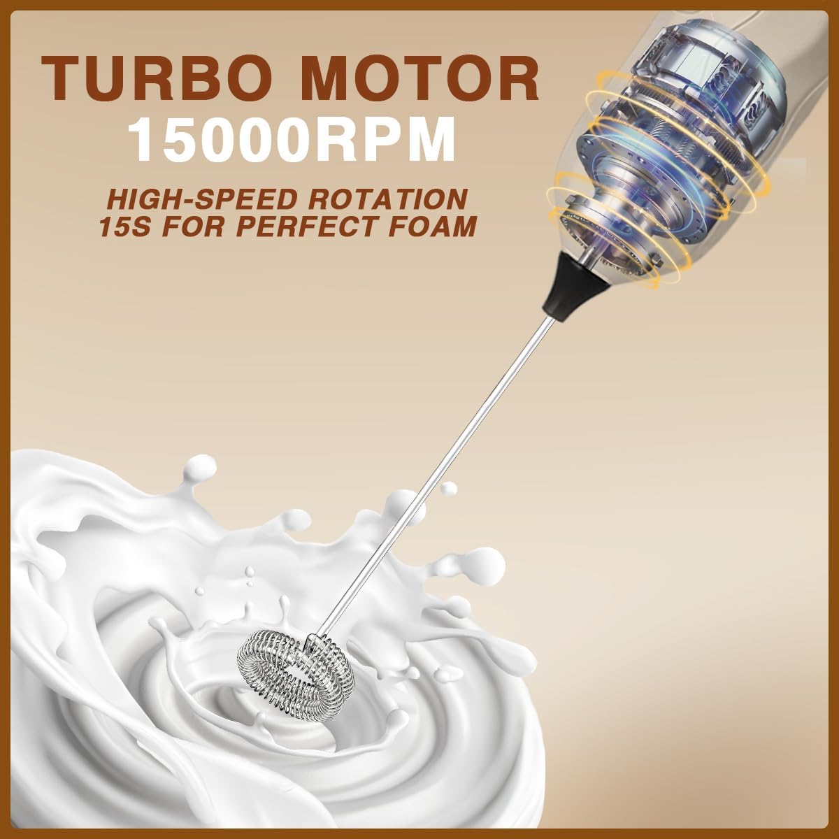 SUPRUS Ultra Fast Handheld Milk Frother Double Whisk with Stand 2 Batteries Stainless Steel for Lattes Cappuccino Matcha Hot Chocolate Coffee Bar Accessories Kitchen Gadgets Gift