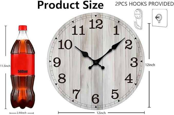 Wall Clock, Modern Wall Clocks Battery Operated, Silent Non Ticking Clock - Image 3