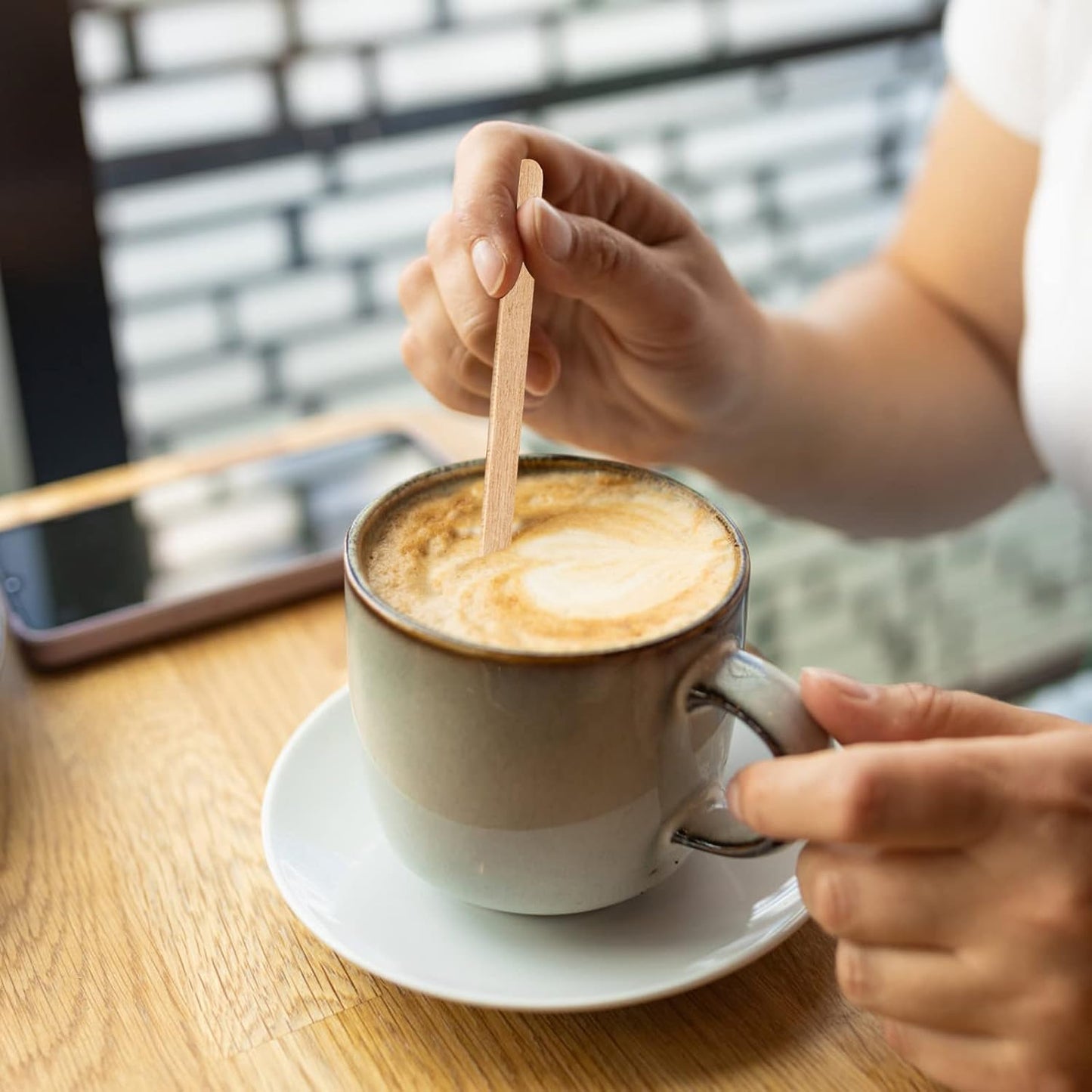 500 Pcs Coffee Stirrers 5.5 Inch Wood Coffee Stir Sticks Individually Wrapped Wooden Stir Sticks Disposable Wood Stir Sticks Eco-Friendly Wood Coffee Stir Sticks for Coffee, Cocktail (500 PCS)