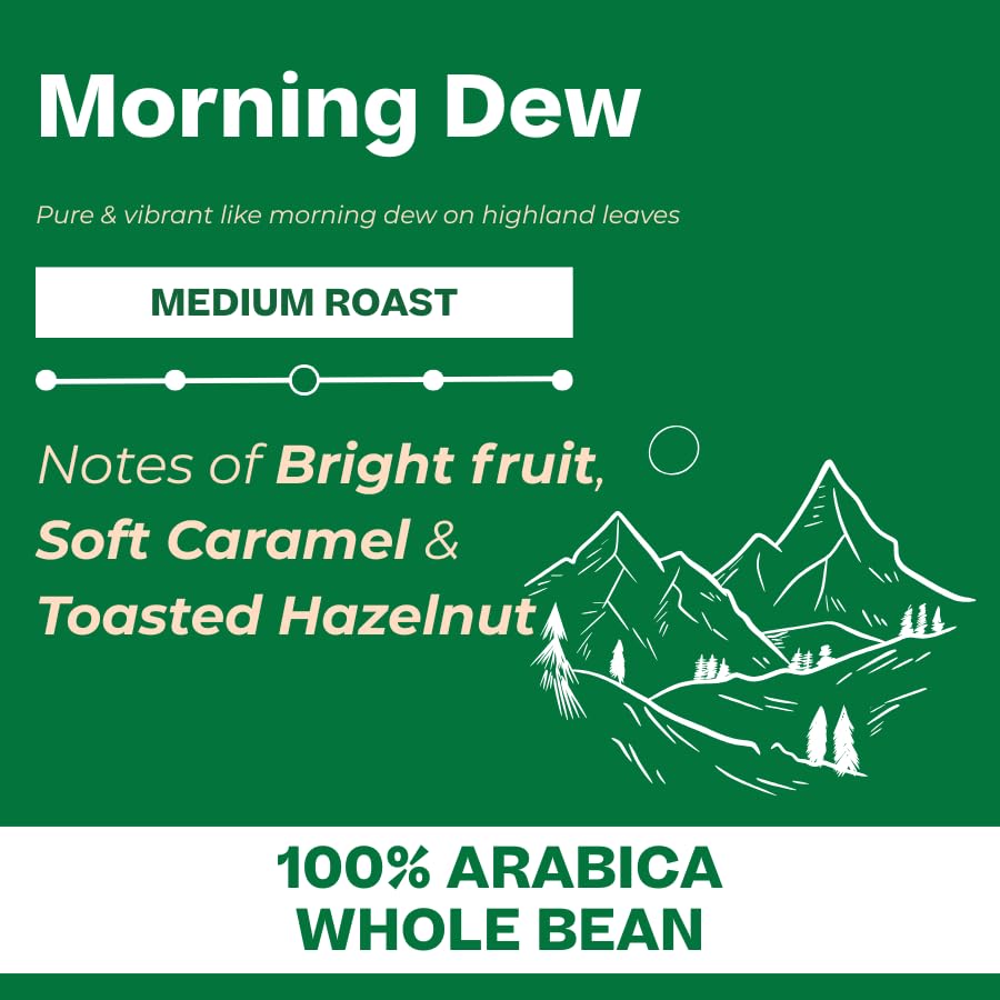 Conihat Whole Bean Coffee - 100% Vietnamese Premium Arabica, Medium Roast, Fruity, Caramel & Hazelnut Notes, Rich & Smooth, Low Acid, Single Origin, Hand-Picked,16 Oz Bag