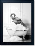 Framed Bathroom Wall Decor Elephant in Bathtub Pictures Wall Art Black and by Melpa+Art