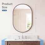 DUMOS 24" x 36" Oval Bathroom Mirror, Tempered Glass, Morden Vanity Mirror - Image 3