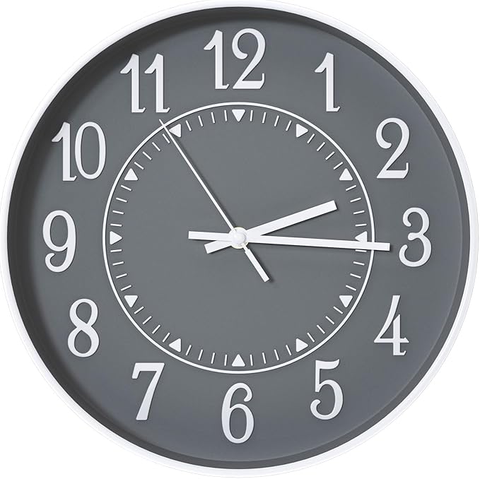 Wall Clock Modern Non-Ticking Battery Operated Silent Wall Clocks Simple Style by BAKBRAND