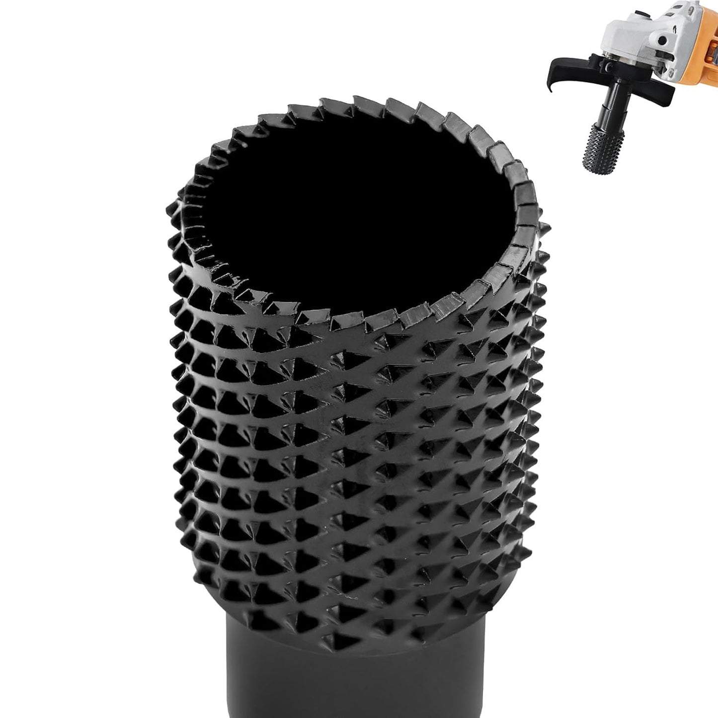 3pcs DIY Wood Carving and Deburring Tools Sphere Rotary Burrs with 5/8"-11 Thread for 4 1/2 and 5" Angle Grinder, Safe Carbon Steel Electric Grinder Bits Accessories for Wood Grinding Reaming Grooving